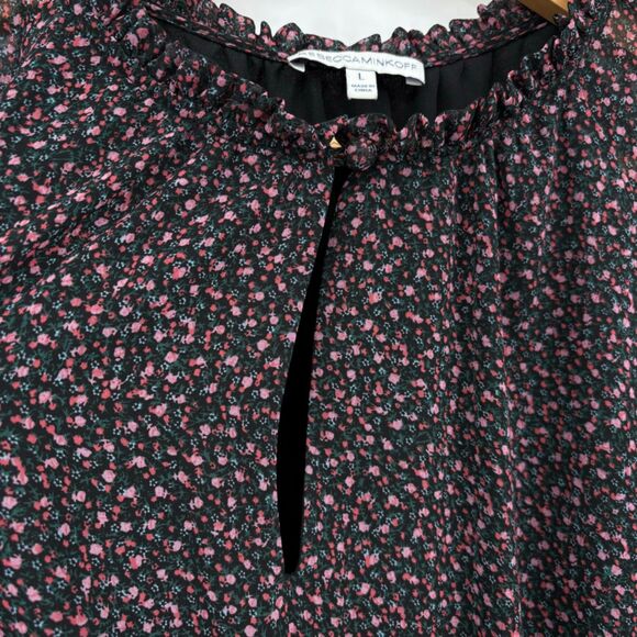 Rebecca Minkoff Lillian Ditsy Floral Blousan Dress, Size Large, Tiered Ruffle - Picture 7 of 10